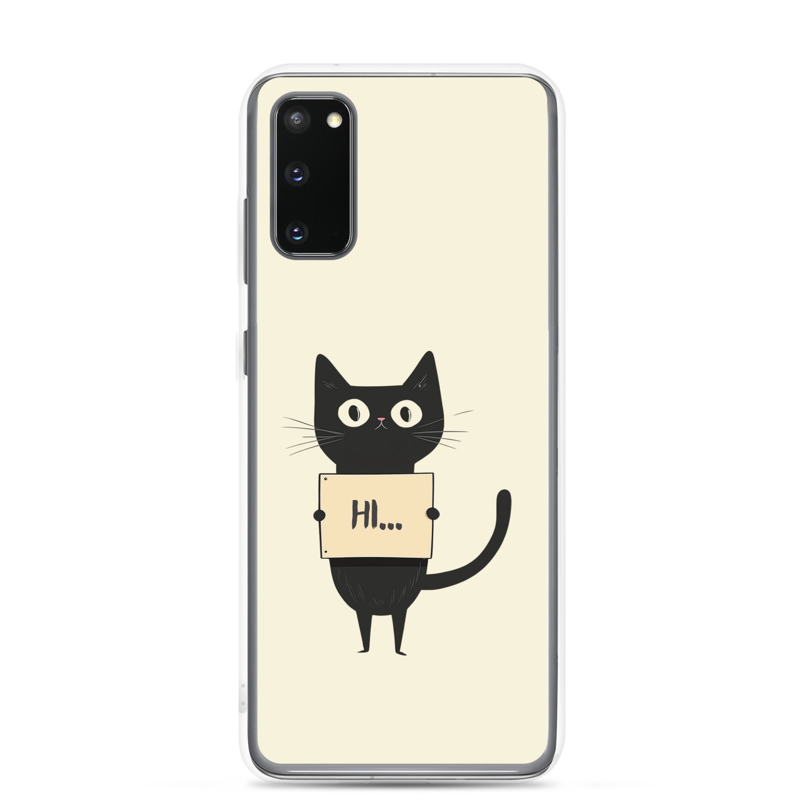 Black Cat Holding a Paper - Clear Galaxy Case - Image 6