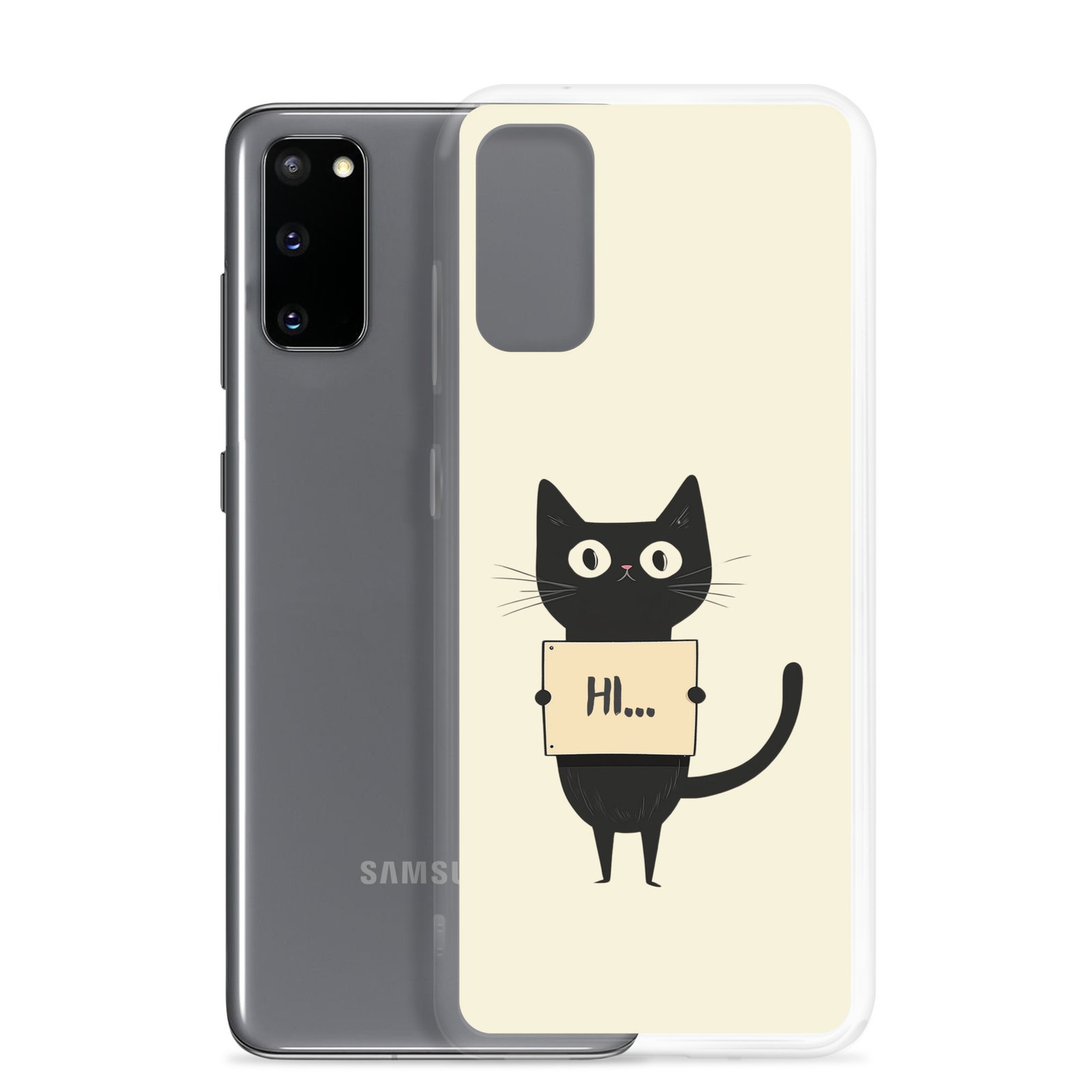 Black Cat Holding a Paper - Clear Galaxy Case - Image 7