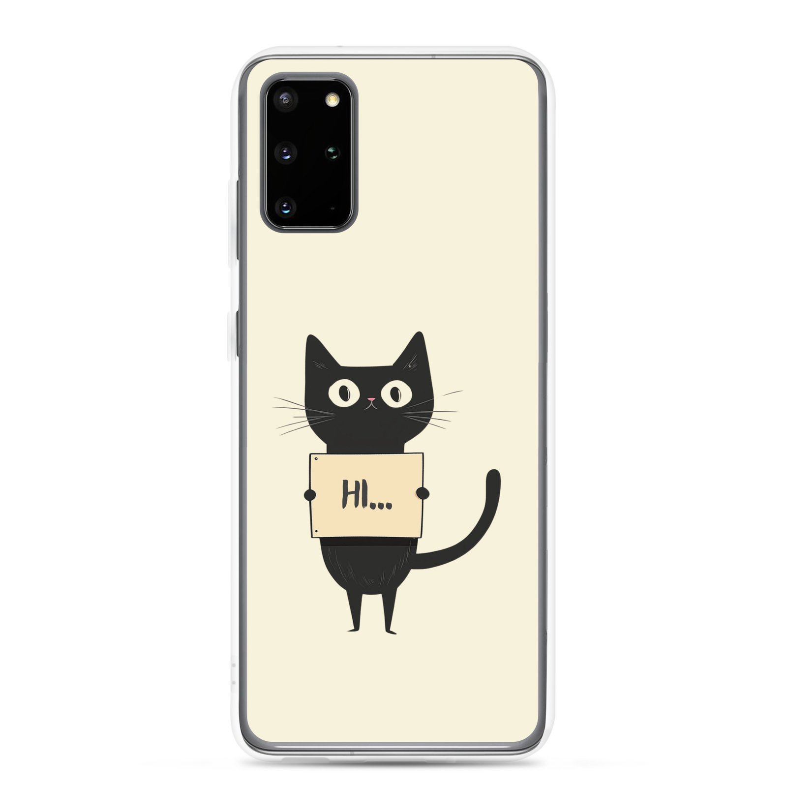 Black Cat Holding a Paper - Clear Galaxy Case - Image 2