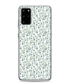 Alternative view of Thin Branch and Green Leaves - Clear Galaxy Case
