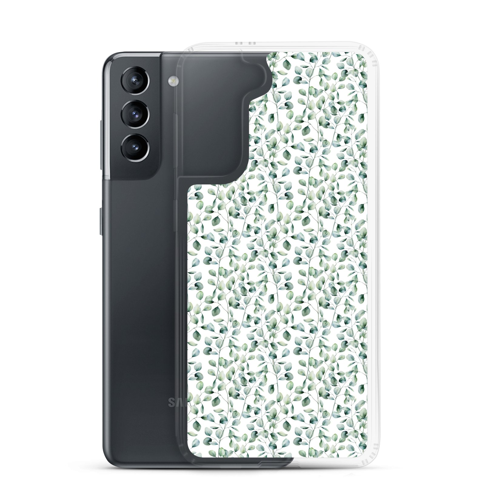 Thin Branch and Green Leaves - Clear Galaxy Case - Image 13
