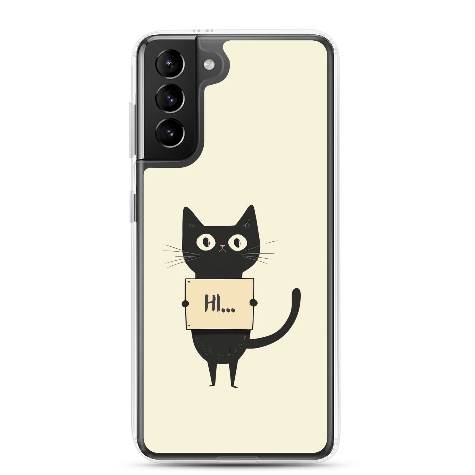 Black Cat Holding a Paper - Clear Galaxy Case - Image 8