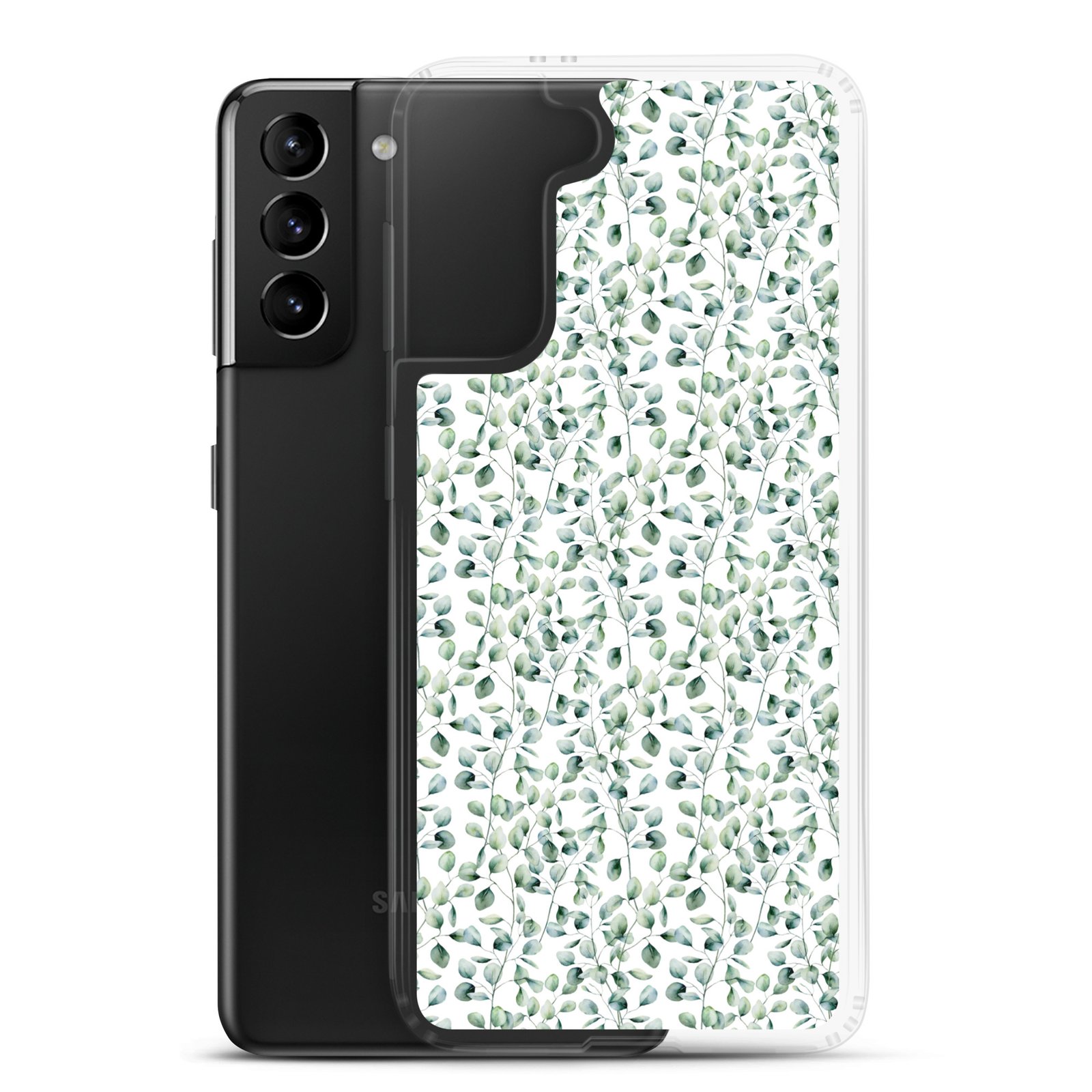 Thin Branch and Green Leaves - Clear Galaxy Case - Image 9