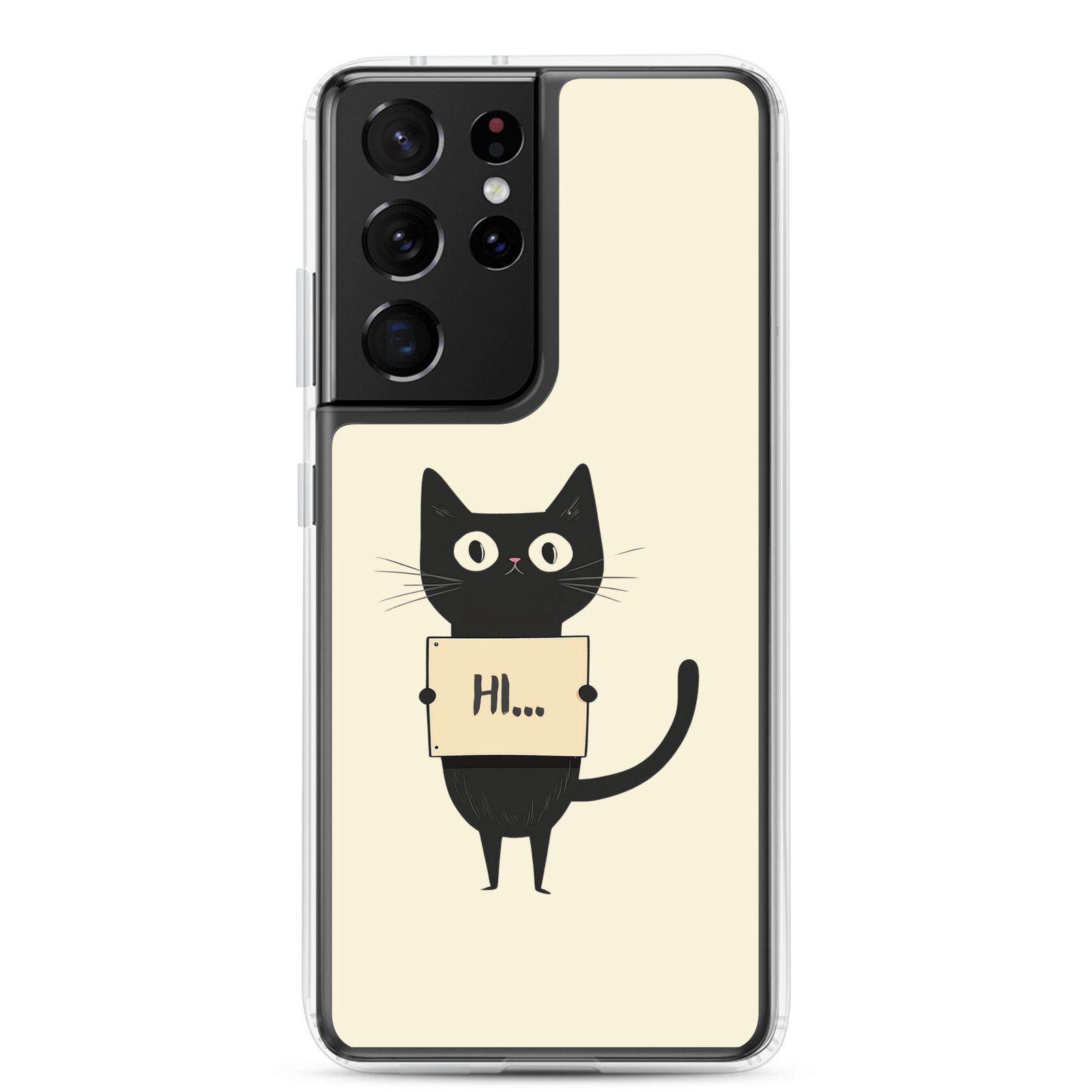 Black Cat Holding a Paper - Clear Galaxy Case - Image 10