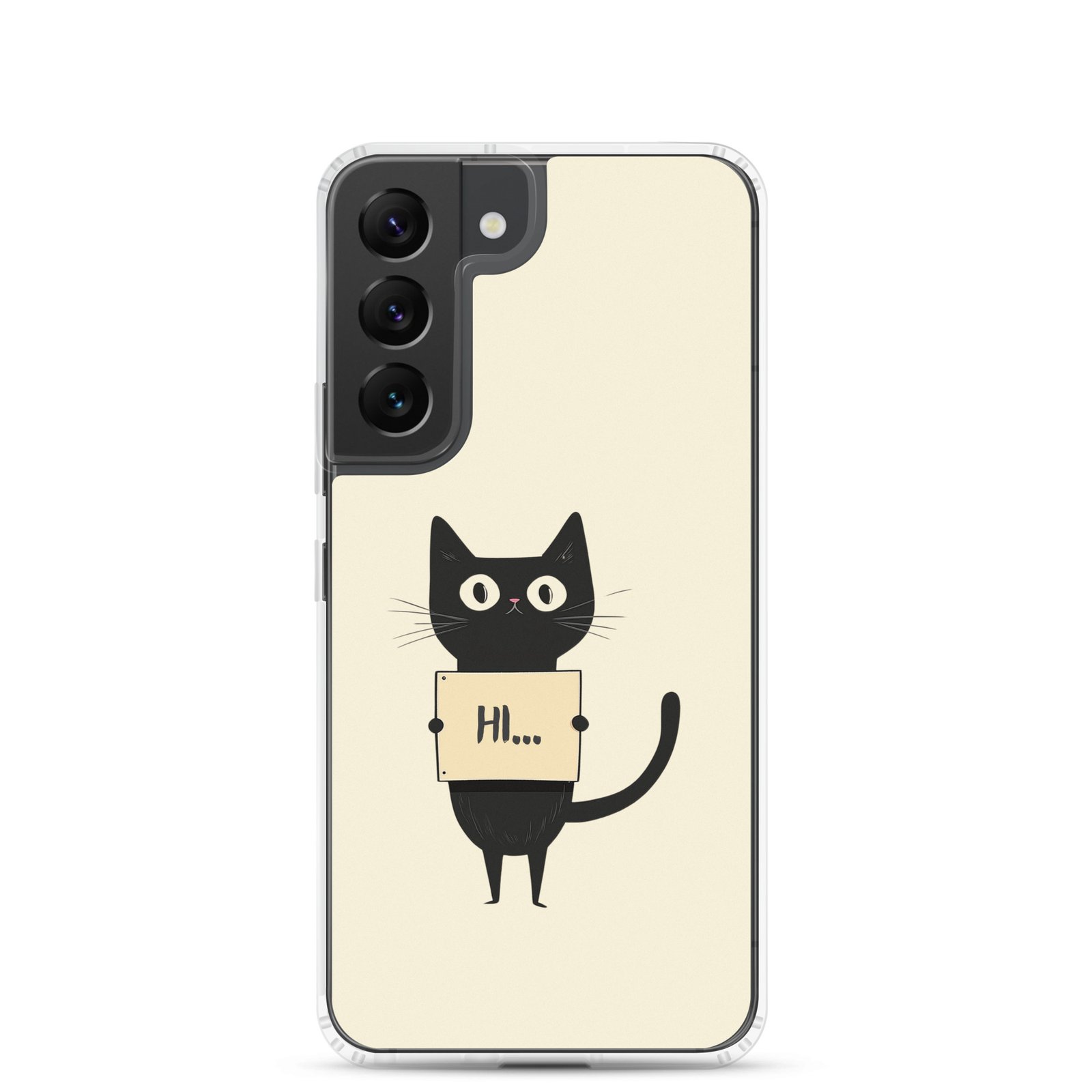 Black Cat Holding a Paper - Clear Galaxy Case - Image 18