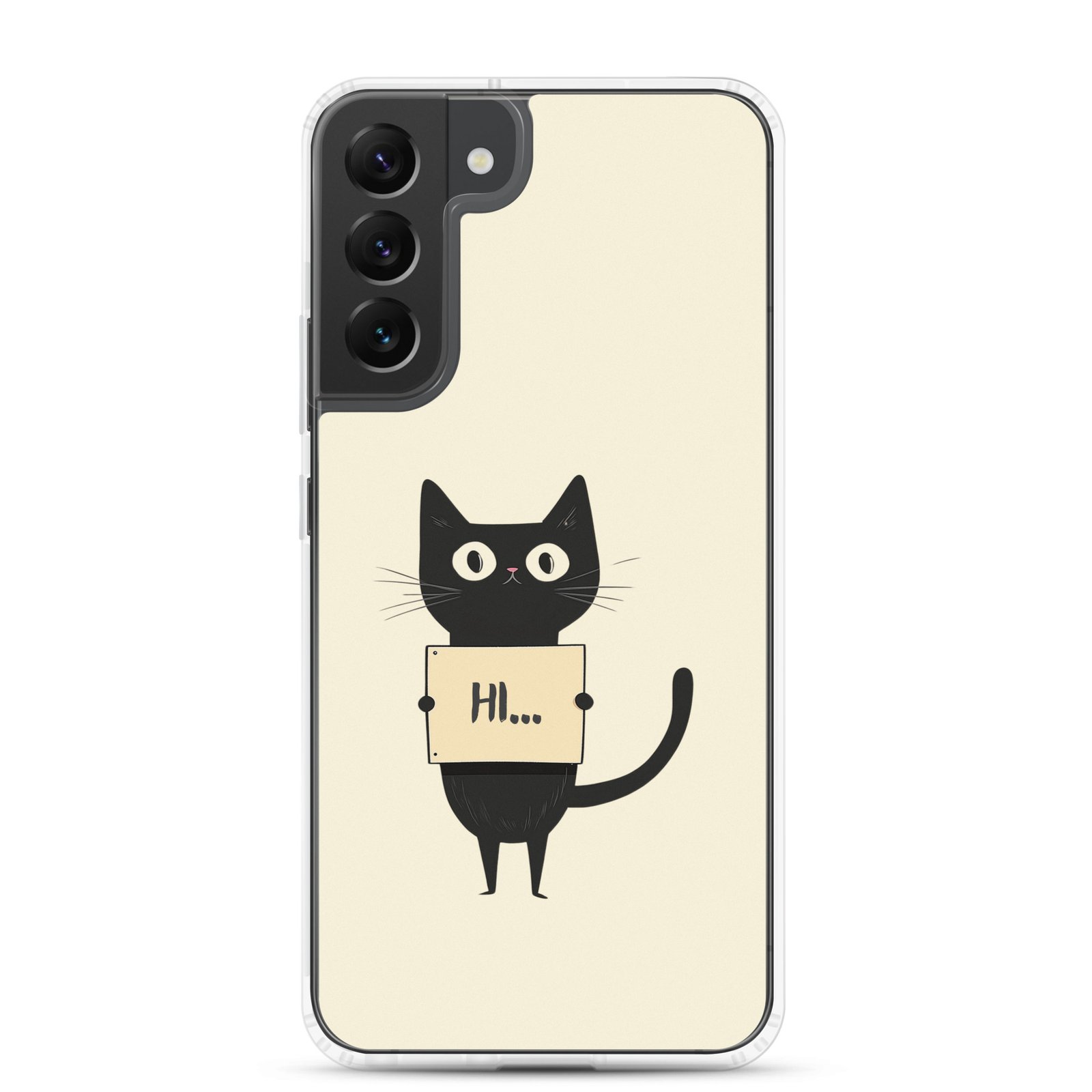 Black Cat Holding a Paper - Clear Galaxy Case - Image 14