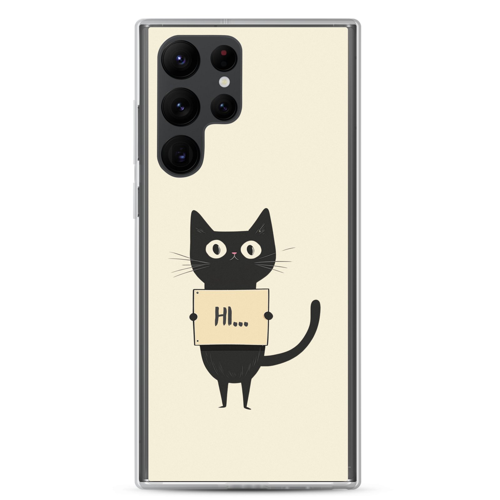 Black Cat Holding a Paper - Clear Galaxy Case - Image 16