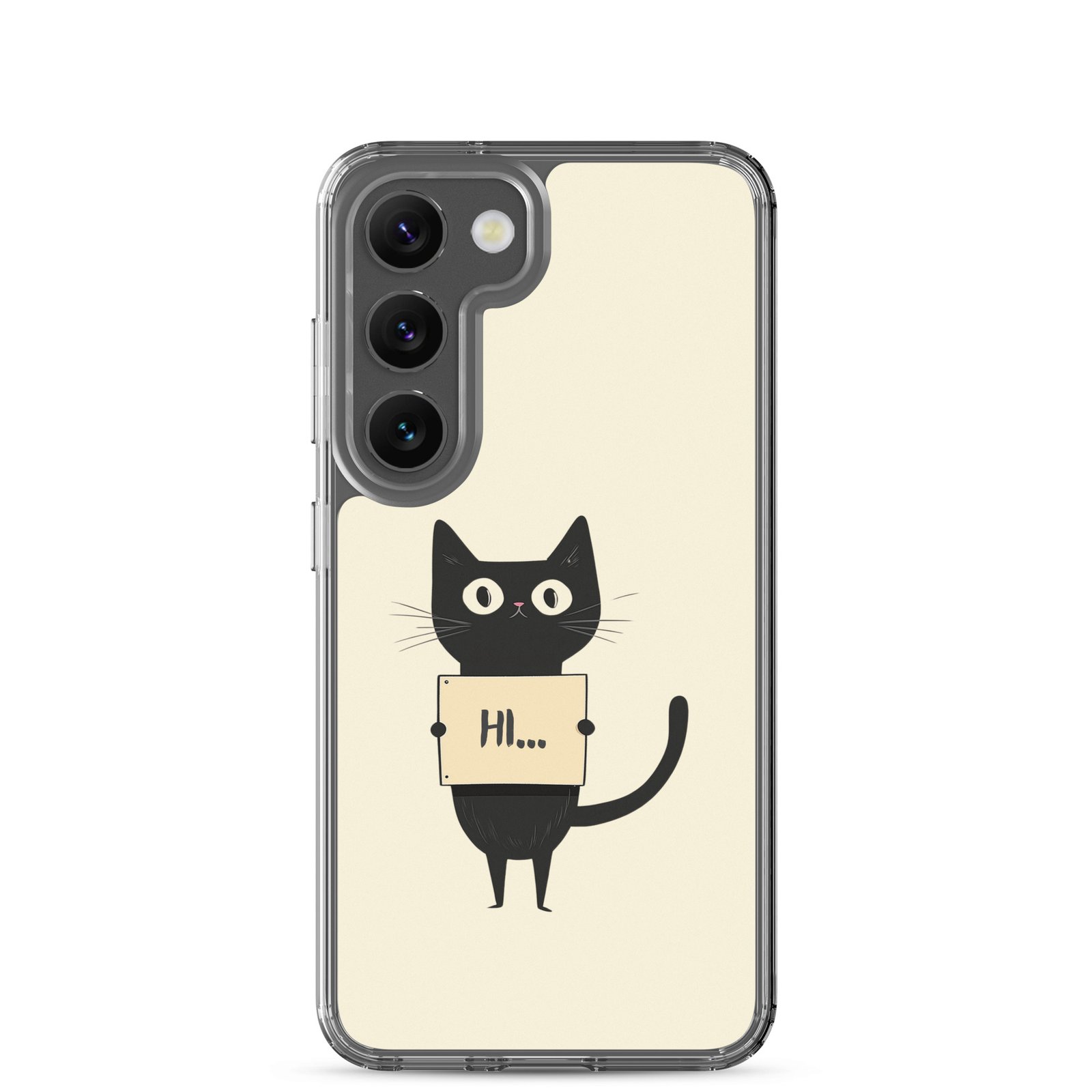 Black Cat Holding a Paper - Clear Galaxy Case - Image 30