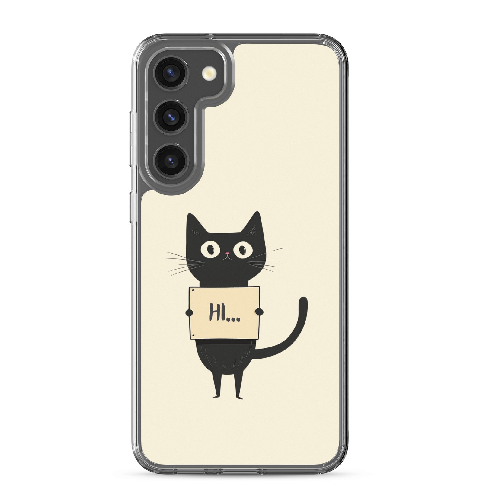 Black Cat Holding a Paper - Clear Galaxy Case - Image 26