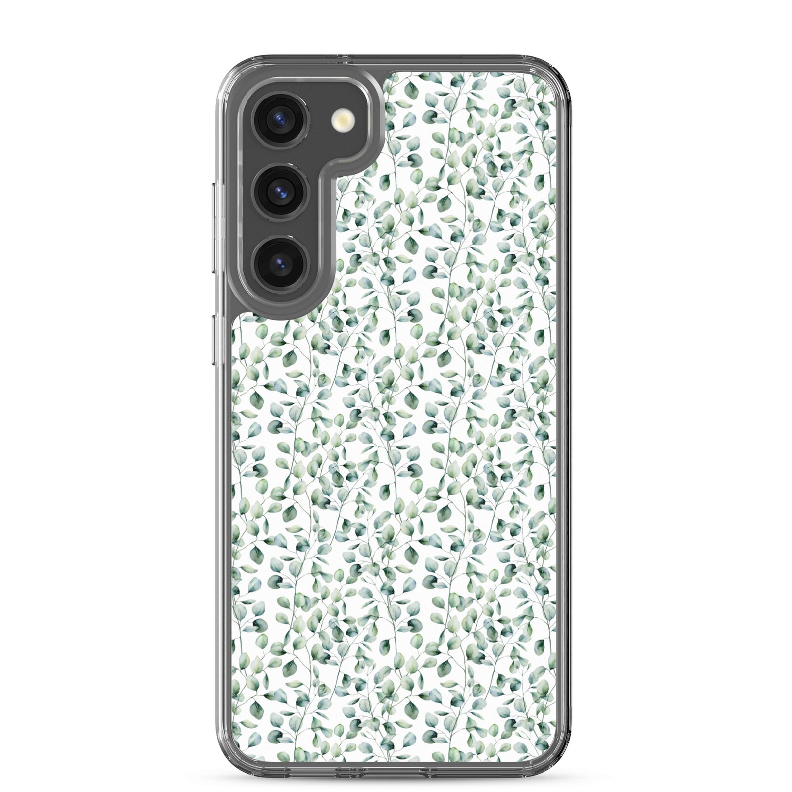 Thin Branch and Green Leaves - Clear Galaxy Case - Image 26