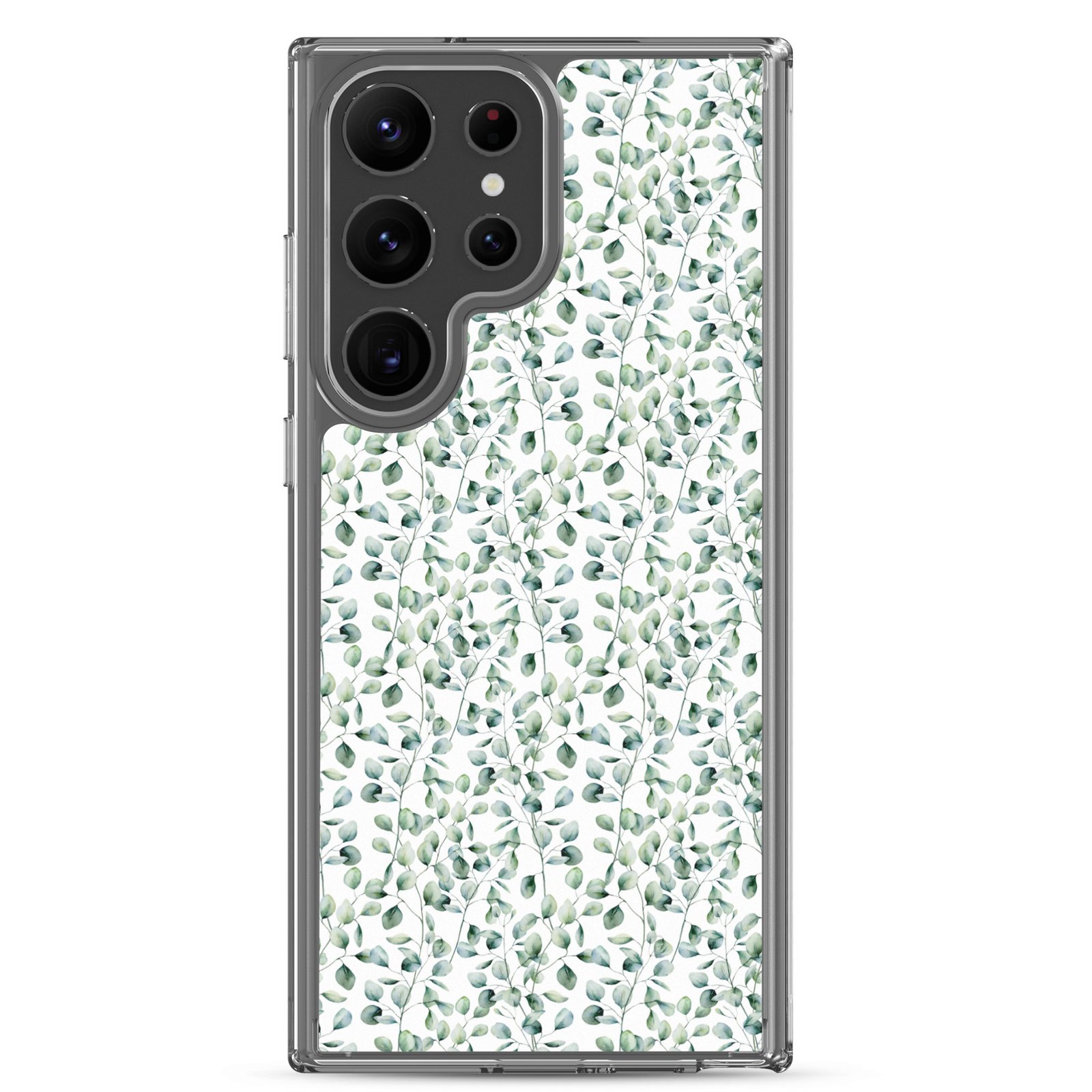 Thin Branch and Green Leaves - Clear Galaxy Case - Image 28