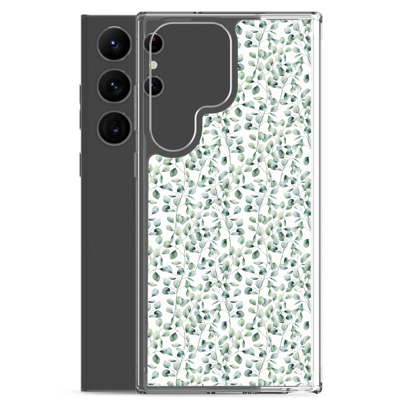 Thin Branch and Green Leaves - Clear Galaxy Case - Image 29