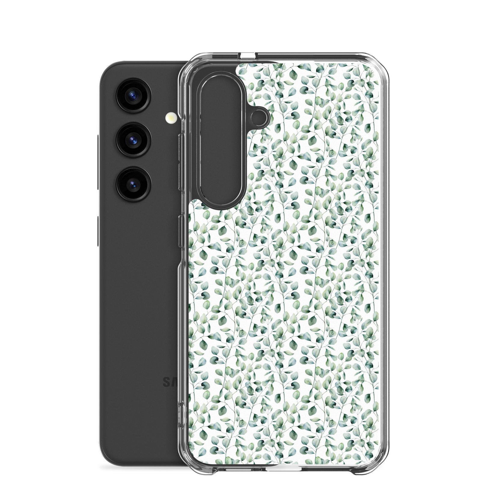 Thin Branch and Green Leaves - Clear Galaxy Case - Image 36
