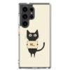 Black Cat Holding a Paper - Clear Galaxy Case