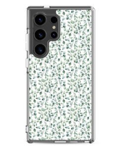 Thin Branch and Green Leaves - Clear Galaxy Case