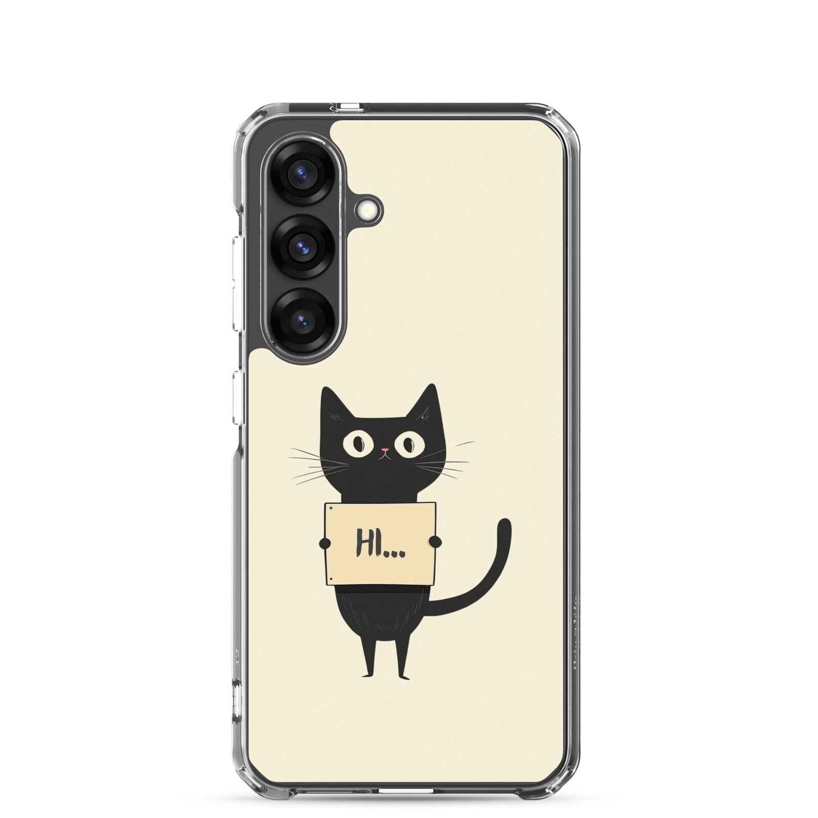Black Cat Holding a Paper - Clear Galaxy Case - Image 24