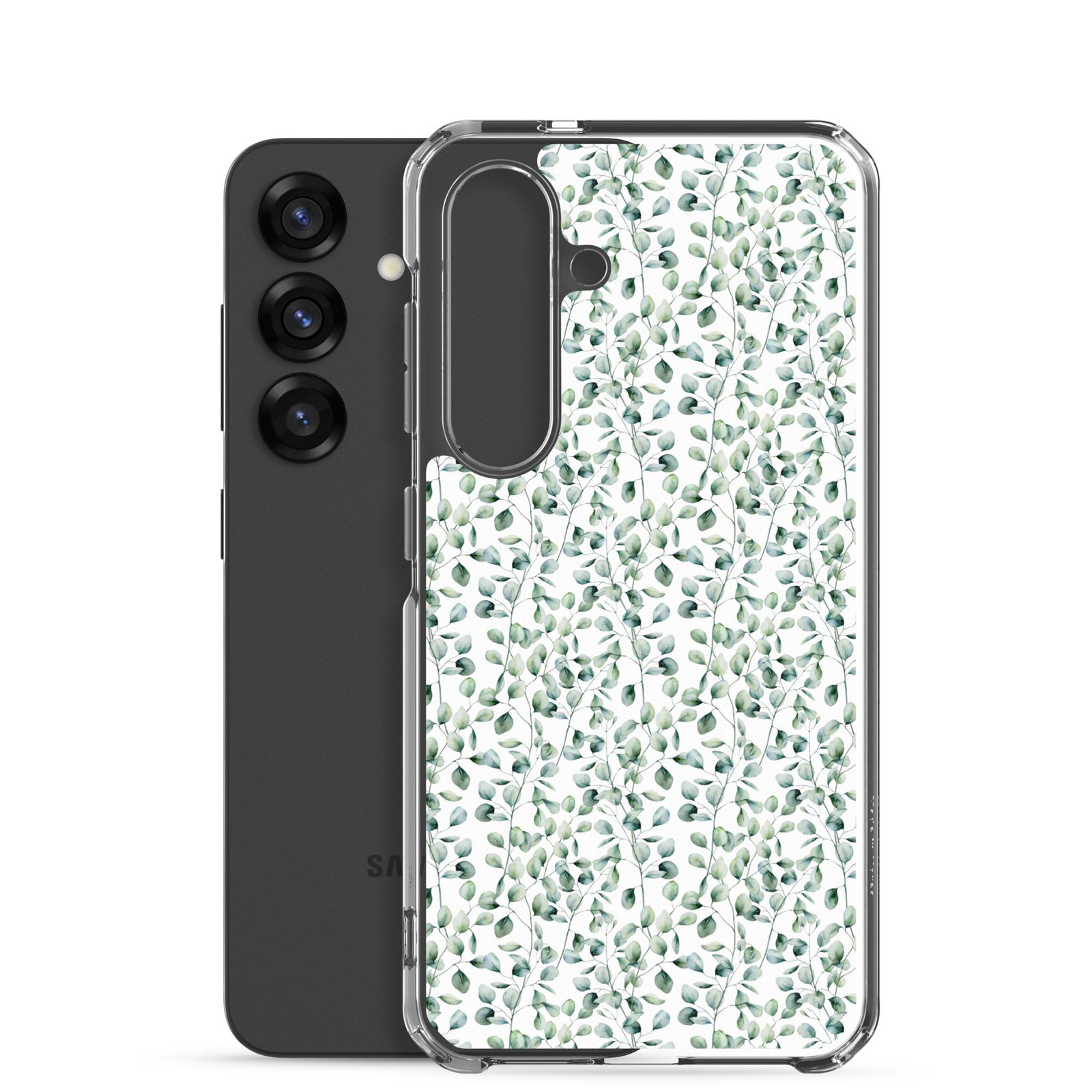 Thin Branch and Green Leaves - Clear Galaxy Case - Image 25