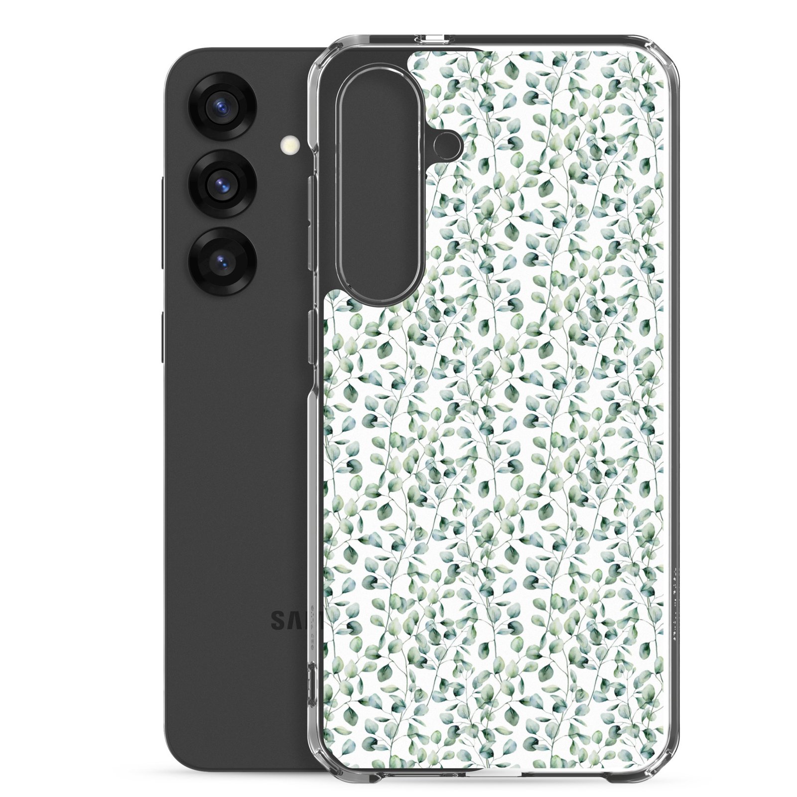 Thin Branch and Green Leaves - Clear Galaxy Case - Image 21