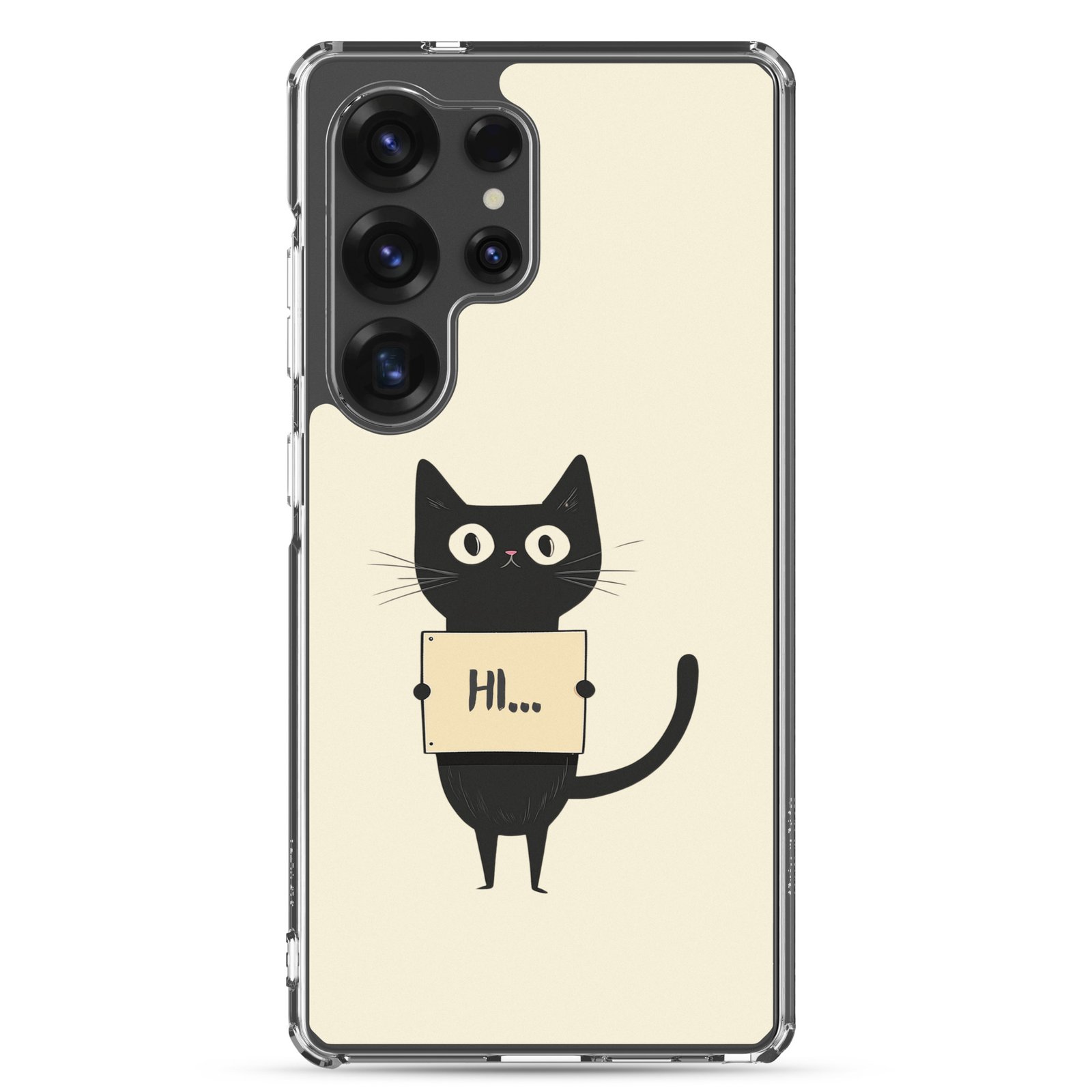 Black Cat Holding a Paper - Clear Galaxy Case - Image 22