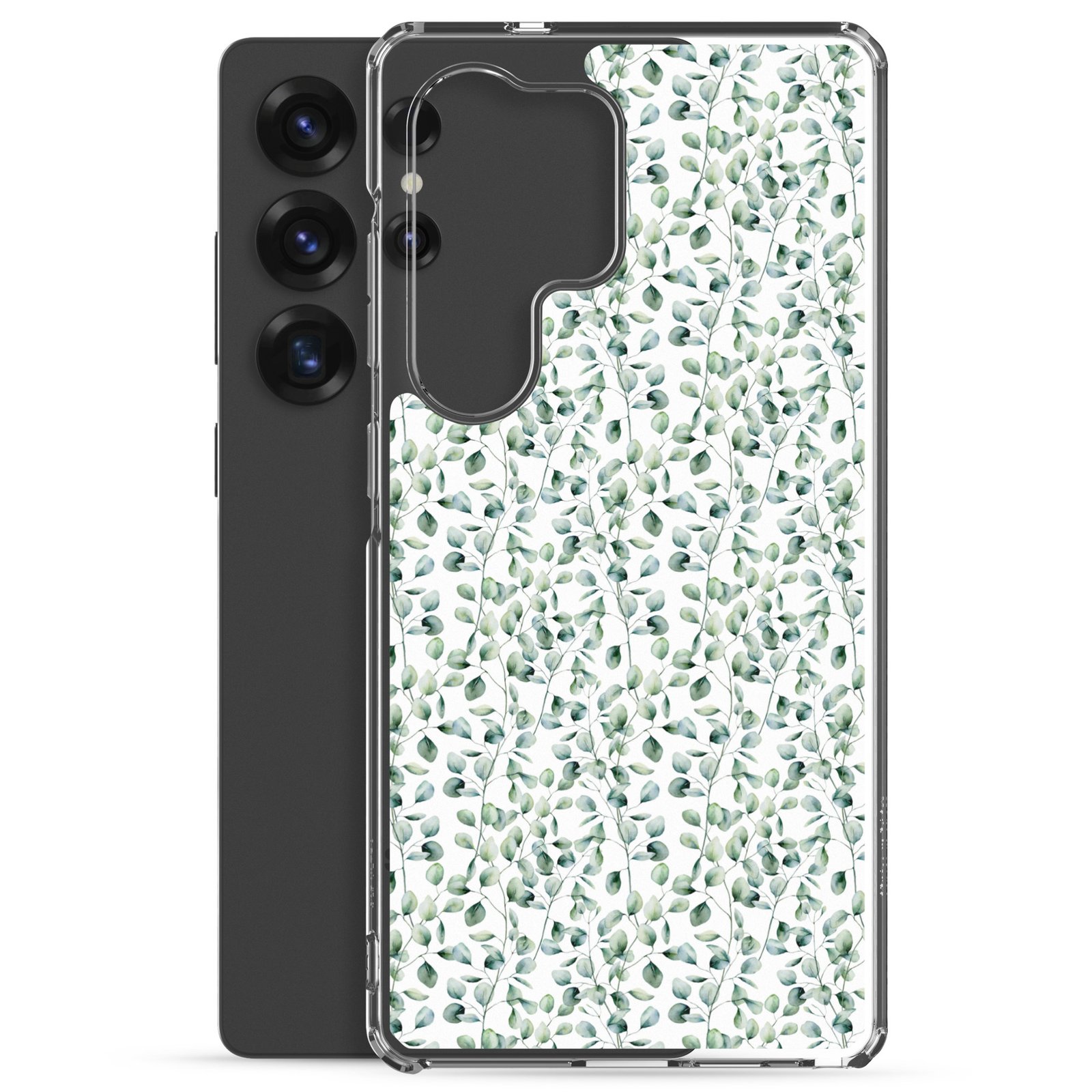 Thin Branch and Green Leaves - Clear Galaxy Case - Image 23