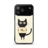 Black Cat Holding a Paper - Clear iPhone Case