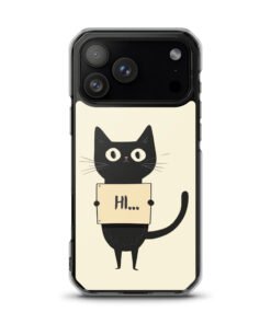 Black Cat Holding a Paper - Clear iPhone Case