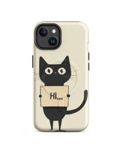 Alternative view of Black Cat Holding a Paper - Tough iPhone Case