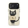 Black Cat Holding a Paper - Tough iPhone Case