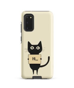 Alternative view of Black Cat Holding a Paper - Tough Galaxy Case