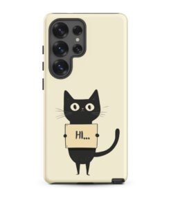 Black Cat Holding a Paper - Tough Galaxy Case